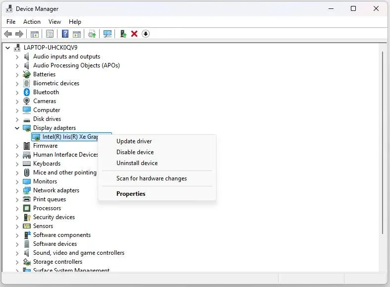 check drivers on Device Manager