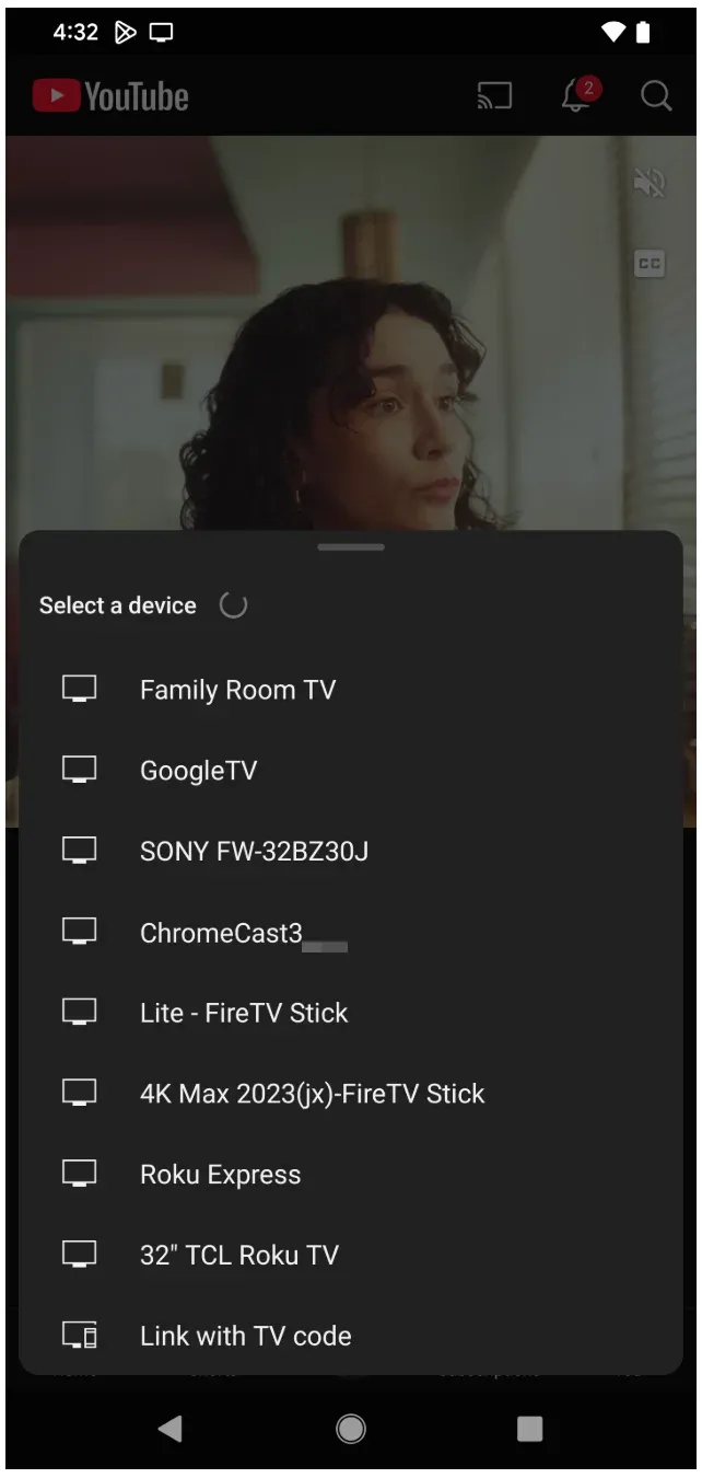 locate the Cast icon in the YouTube app