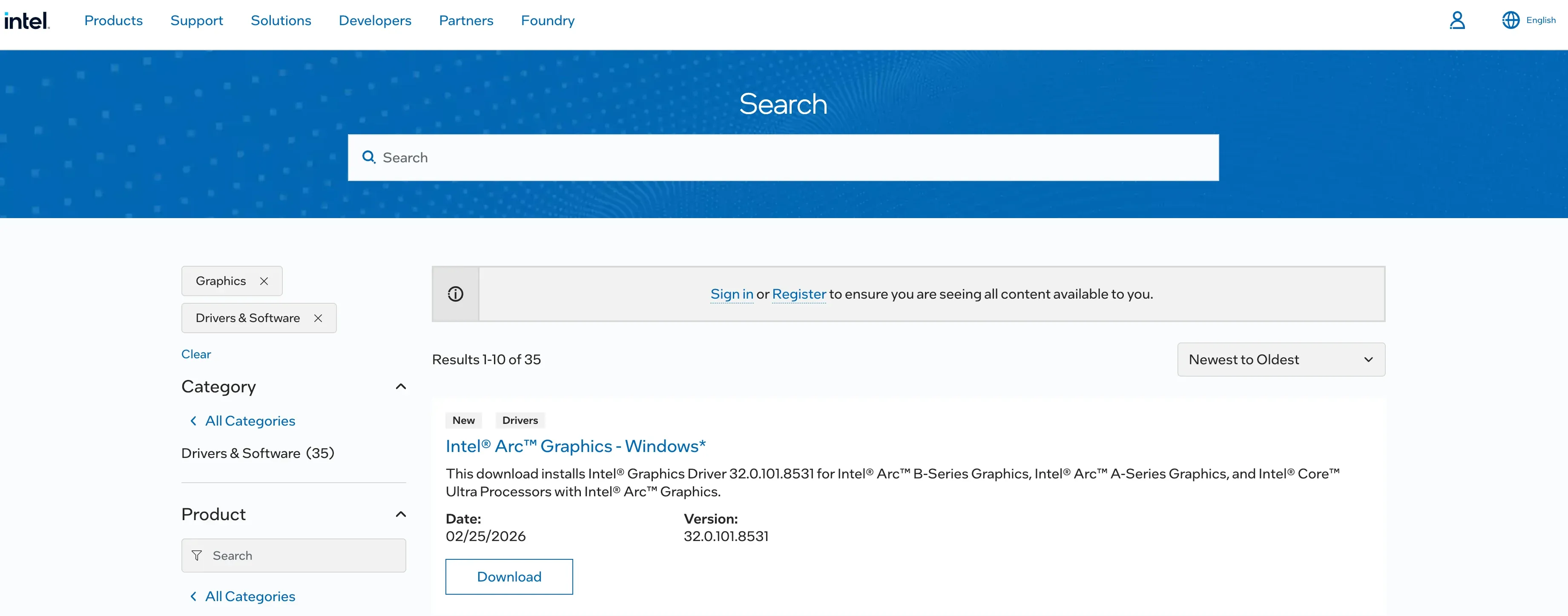 viste the Intel site for driver download