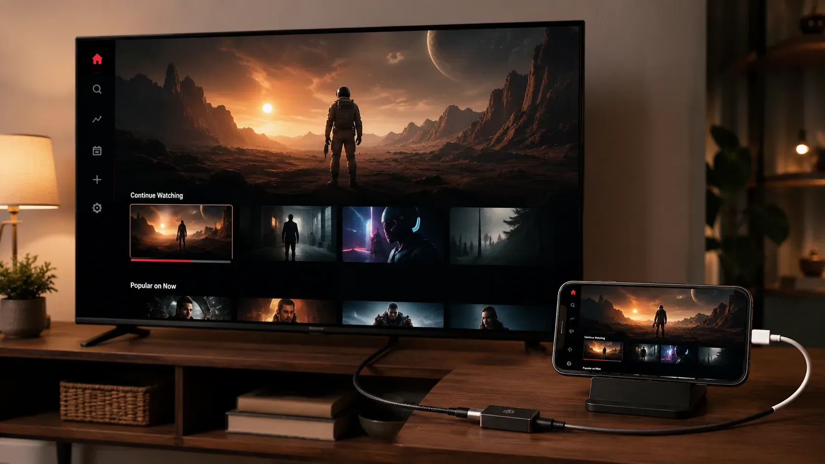 use HDMI cable to mirror Netflix on the TV
