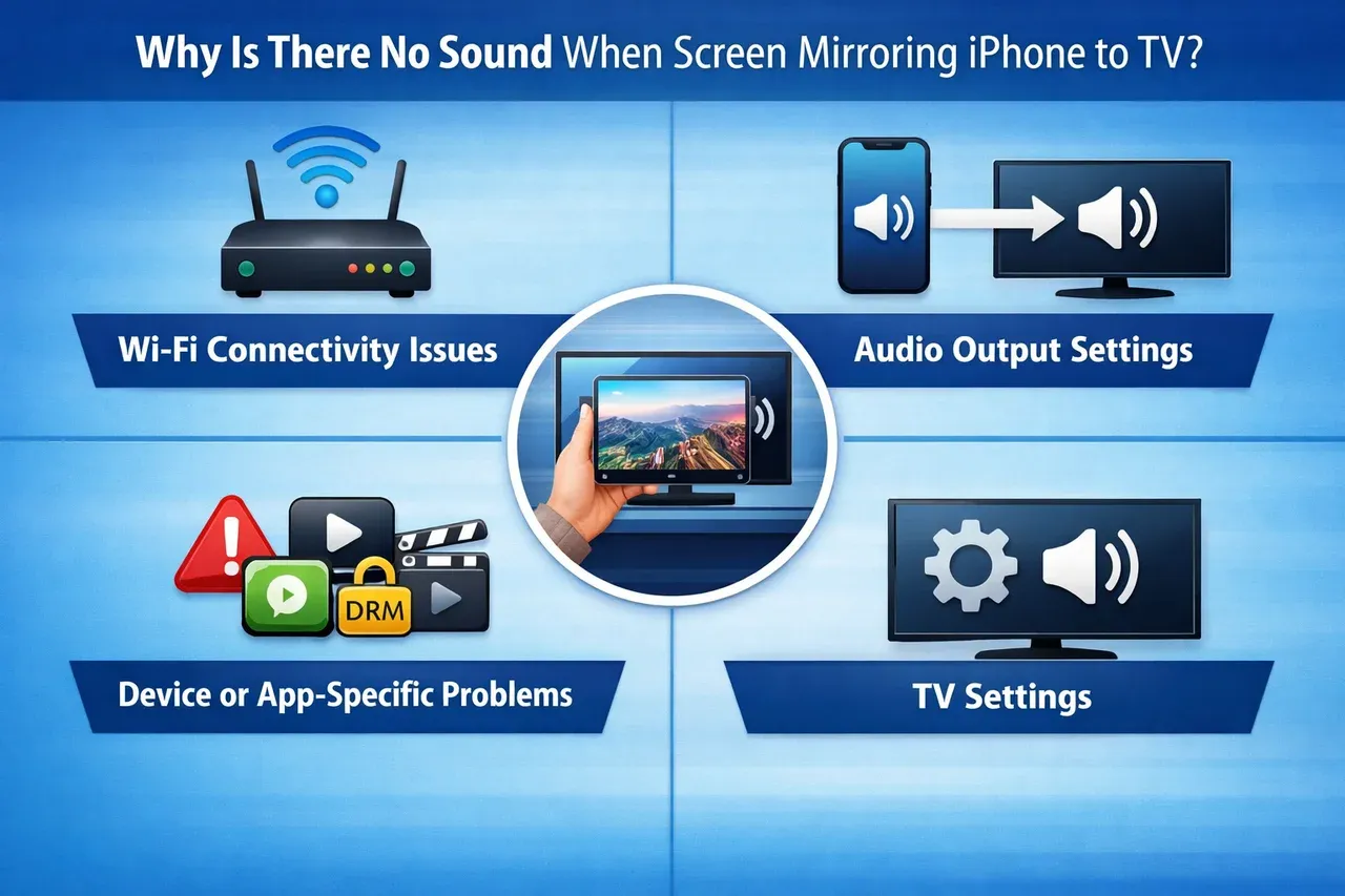 Why no sound when mirroring iPhone to TV