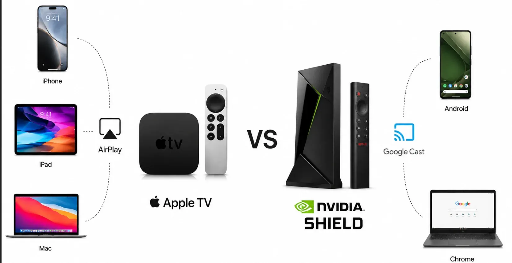 Apple TV vs NVIDIA Shield for screen mirroring