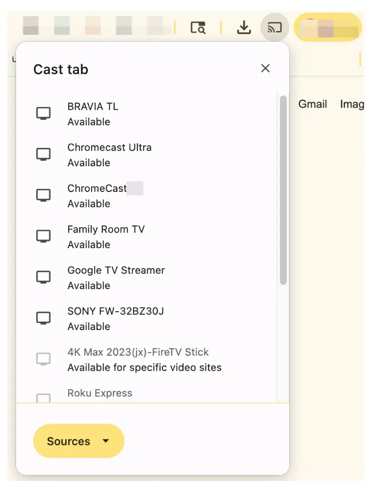 cast from Google Chrome