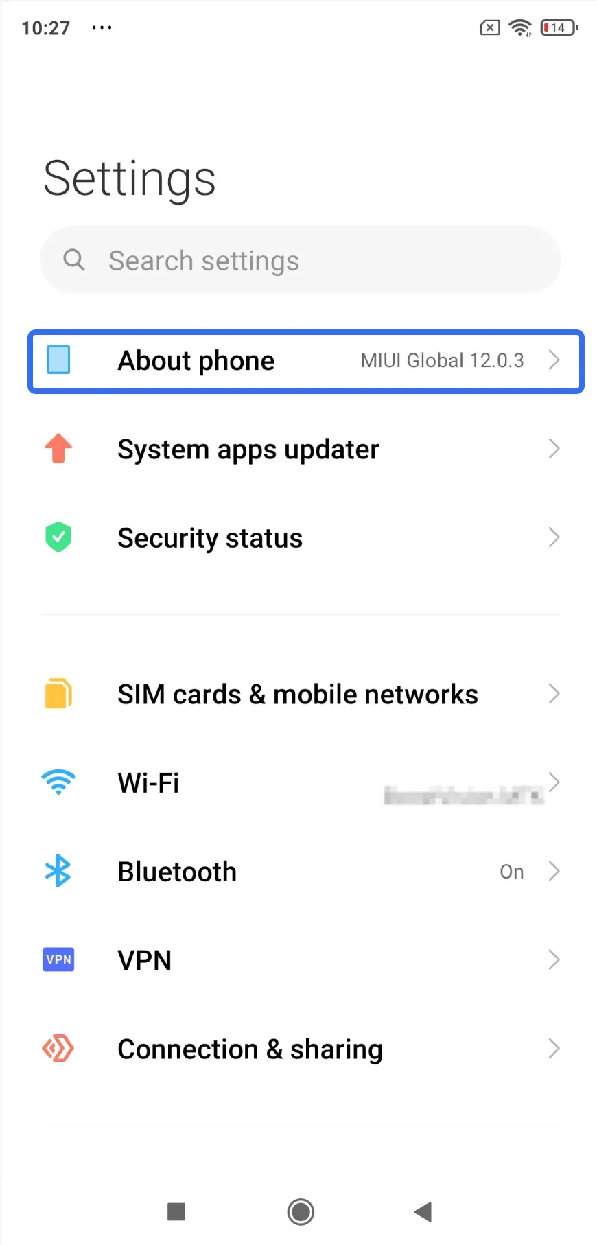 choose About phone