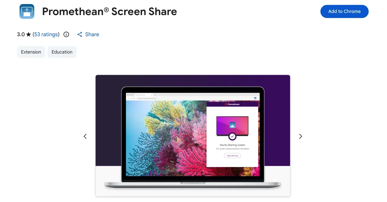 Promethean Screen Share extension