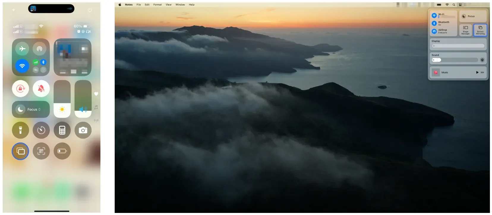enable screen mirroring on iPhone and Mac