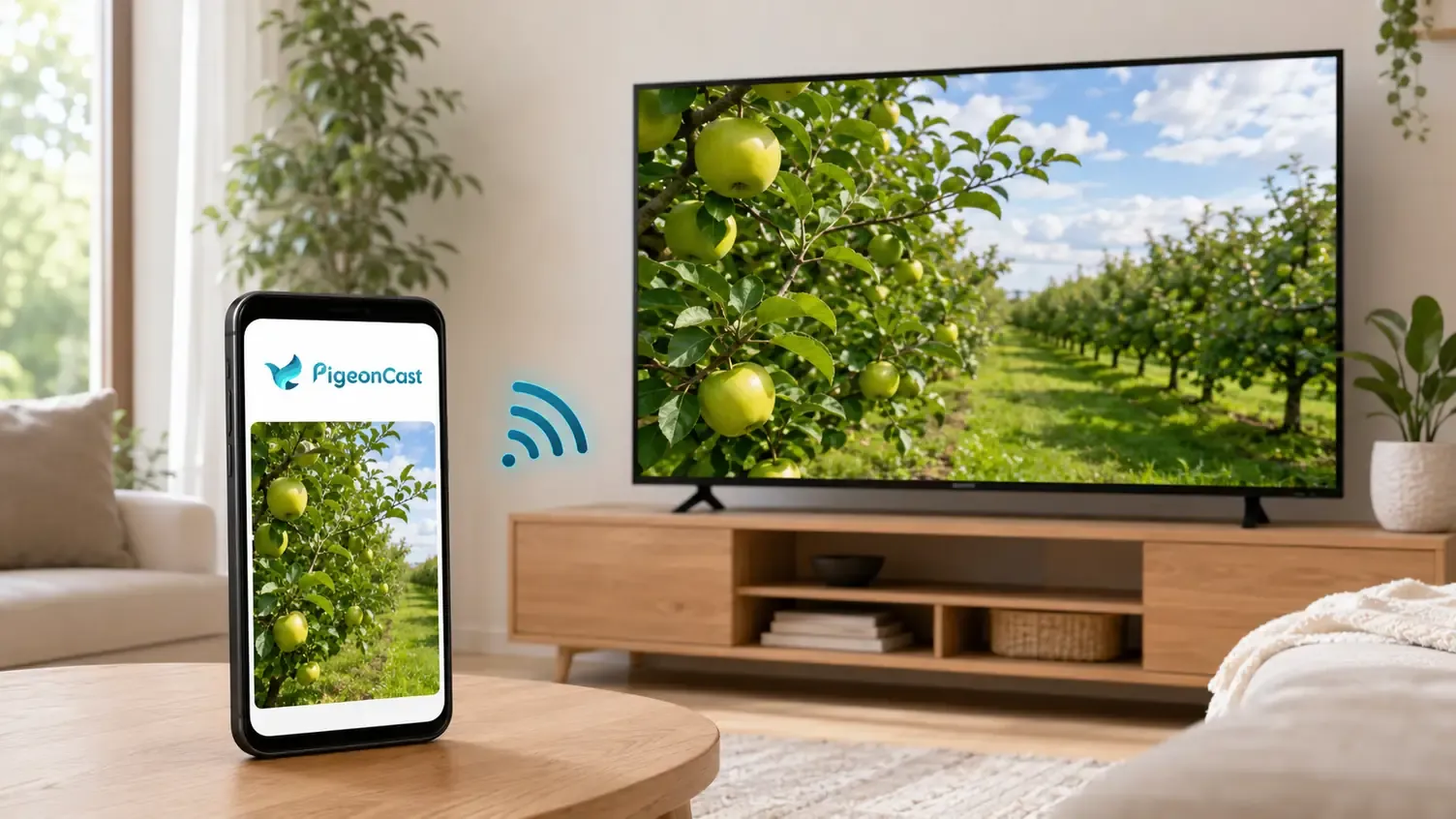 use PigeonCast to mirror mobile device on TV