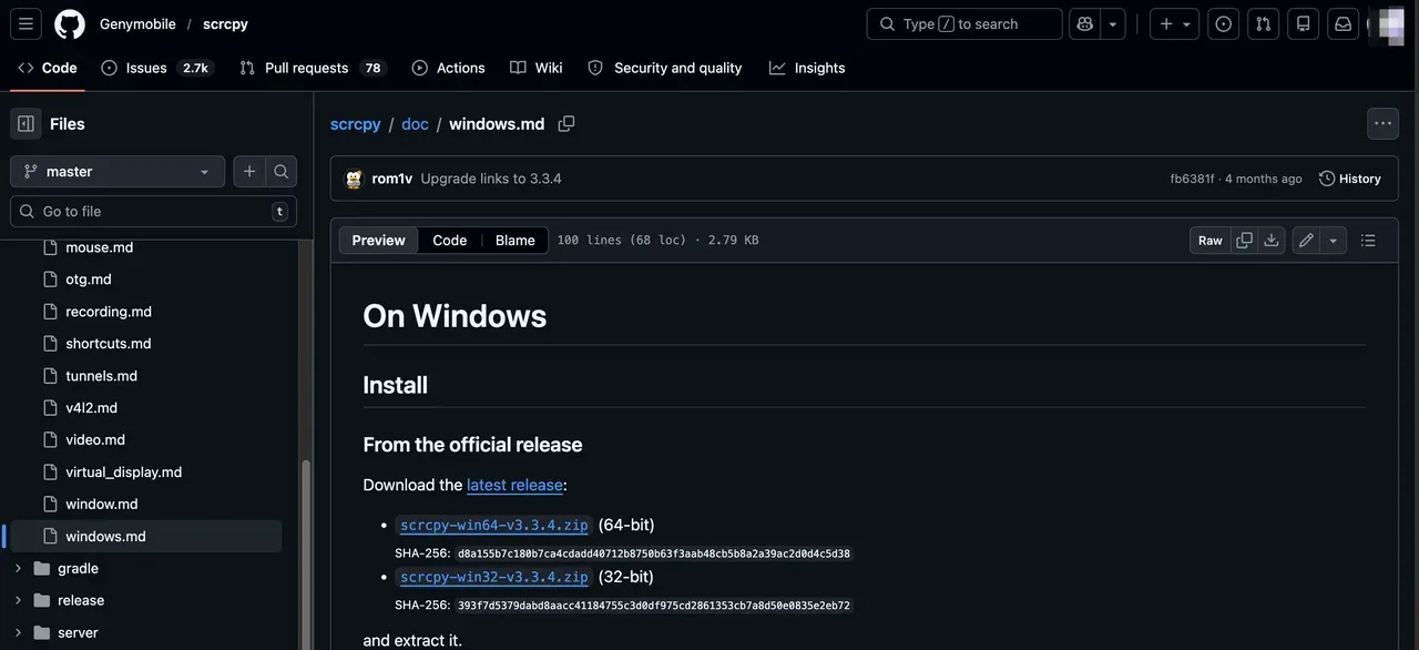 download the latest release for Windows on GitHub