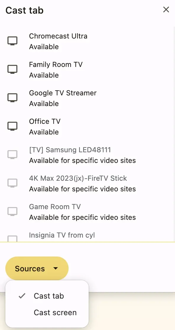 expand the Sources option