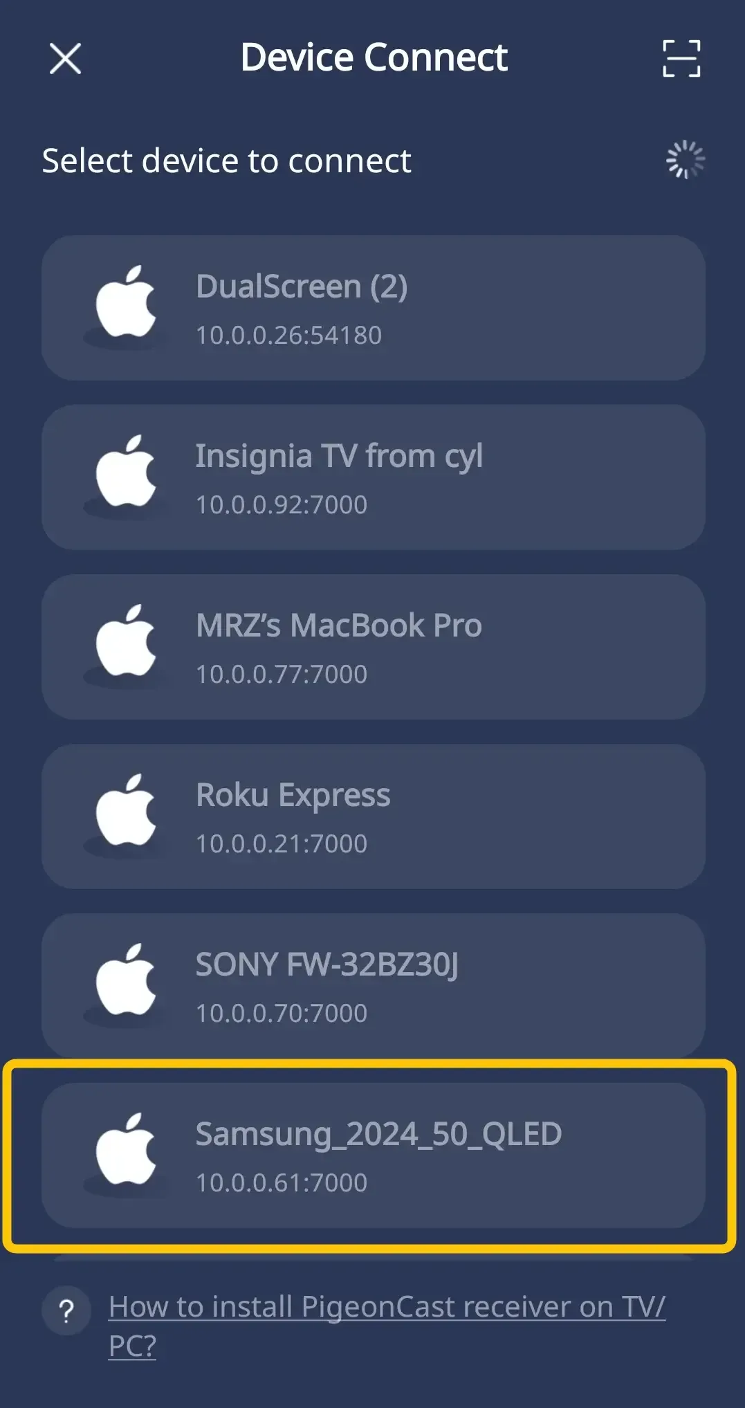 Device list