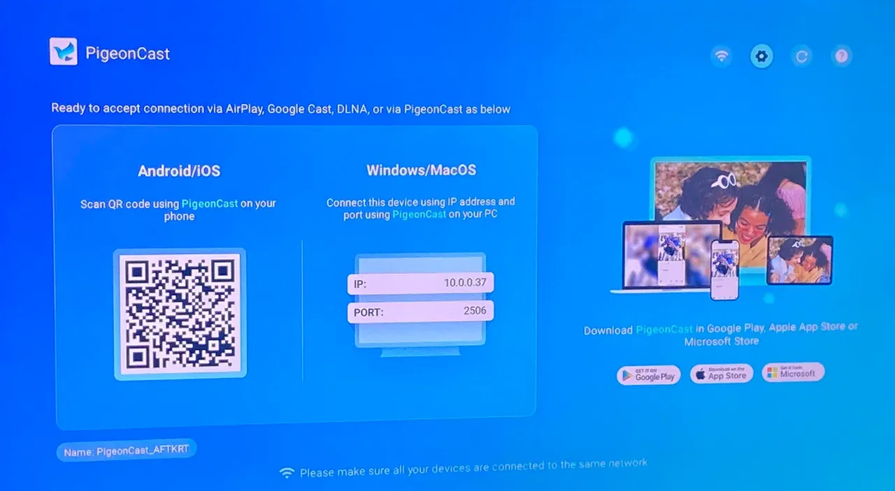 open PigeonCast on Firestick
