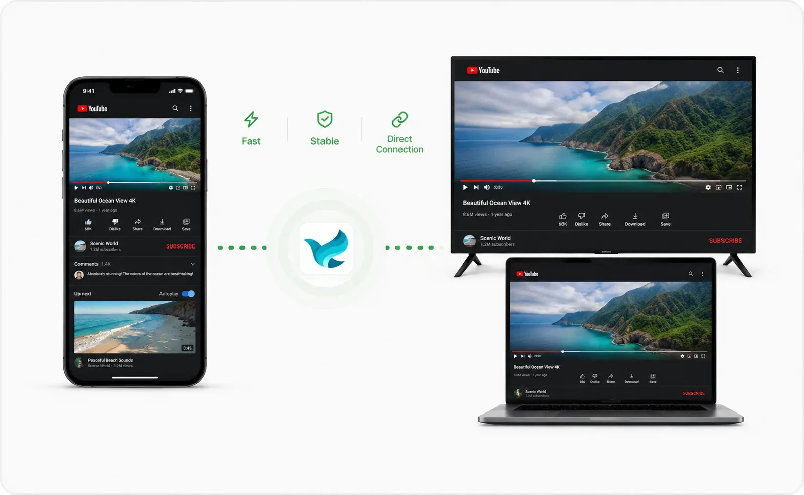 mirror your phone to laptop or TV wirelessly with PigeonCast