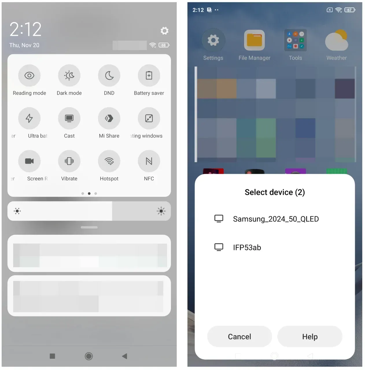 tap Cast on Xiaomi phone