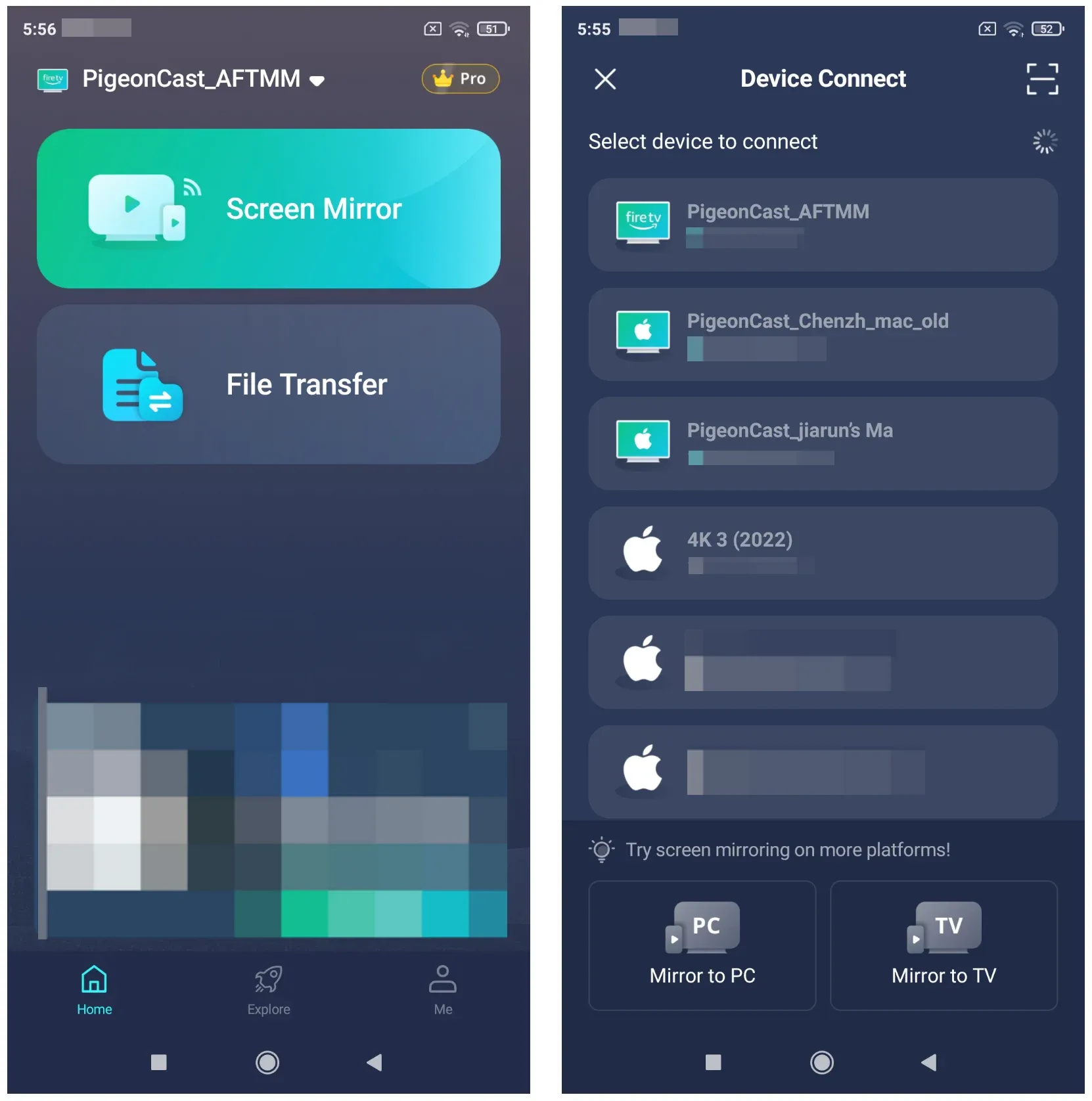 how to connect Android to TV via PigeonCast