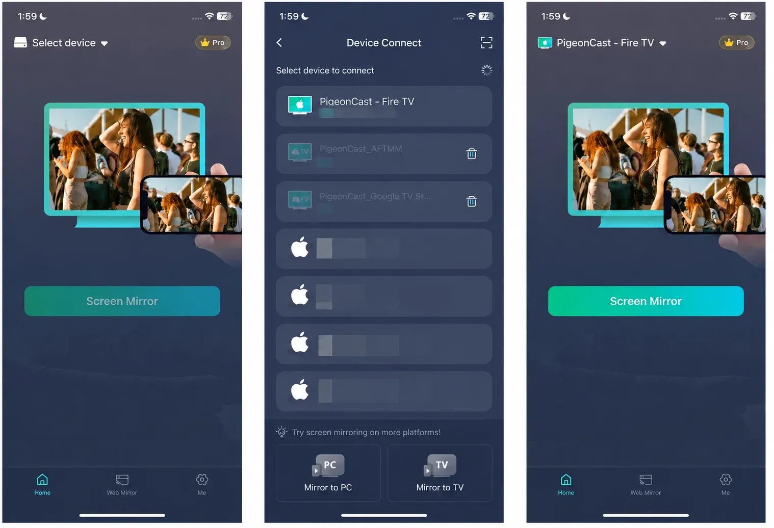 how to sreen mirror iPhone to Fire TV with PigeonCast
