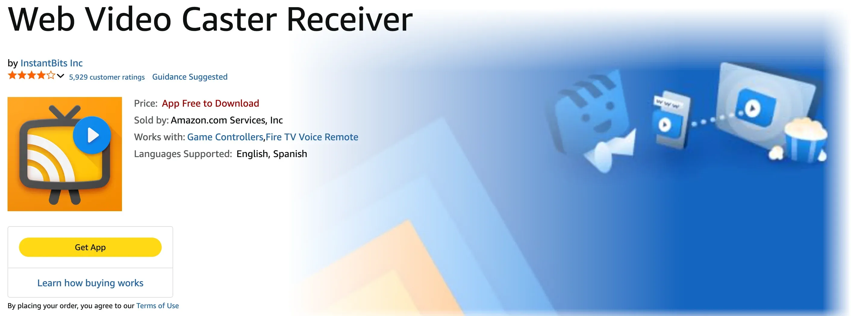 Web Video Caster review rating on Amazon Appstore