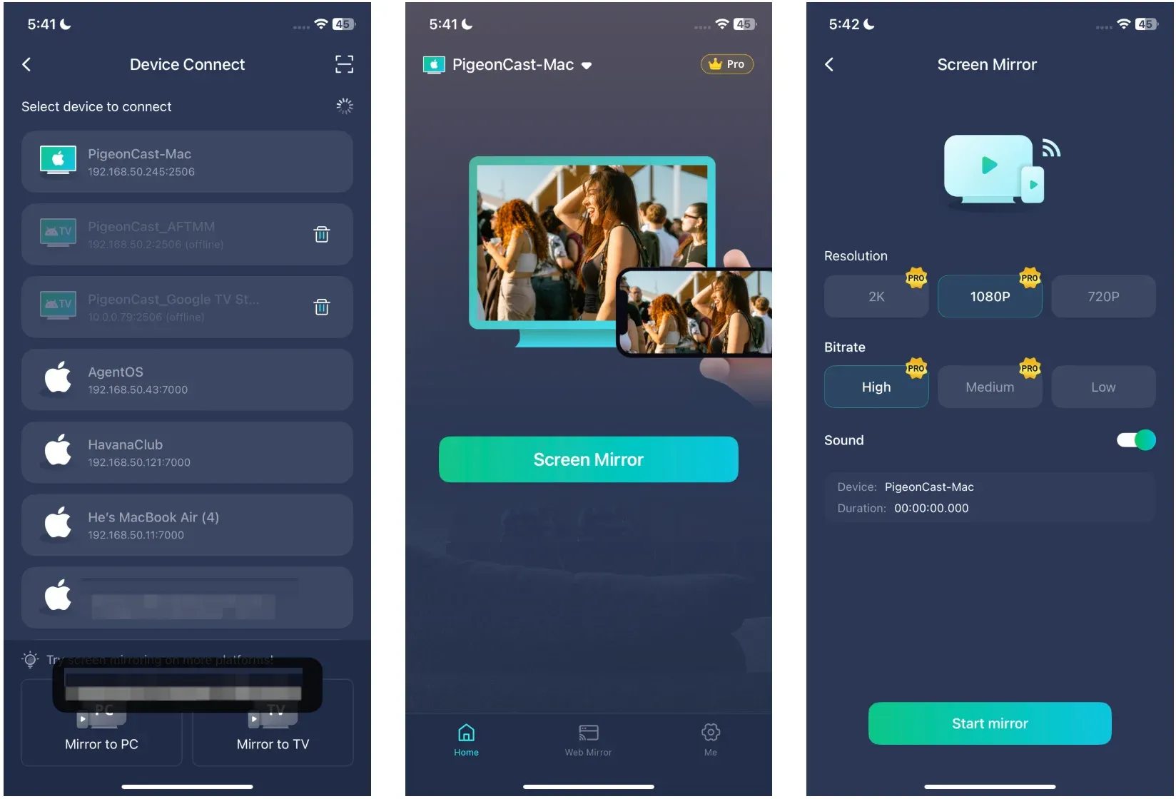 how to use PigeonCast on iPhone