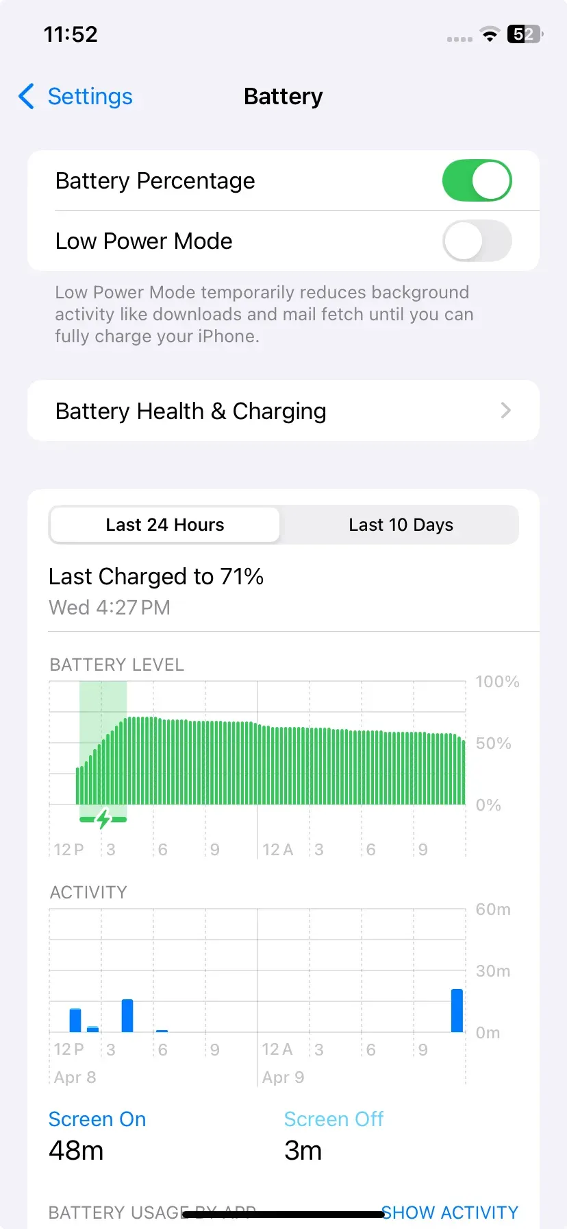 disable Lower Power Mode on iPhone