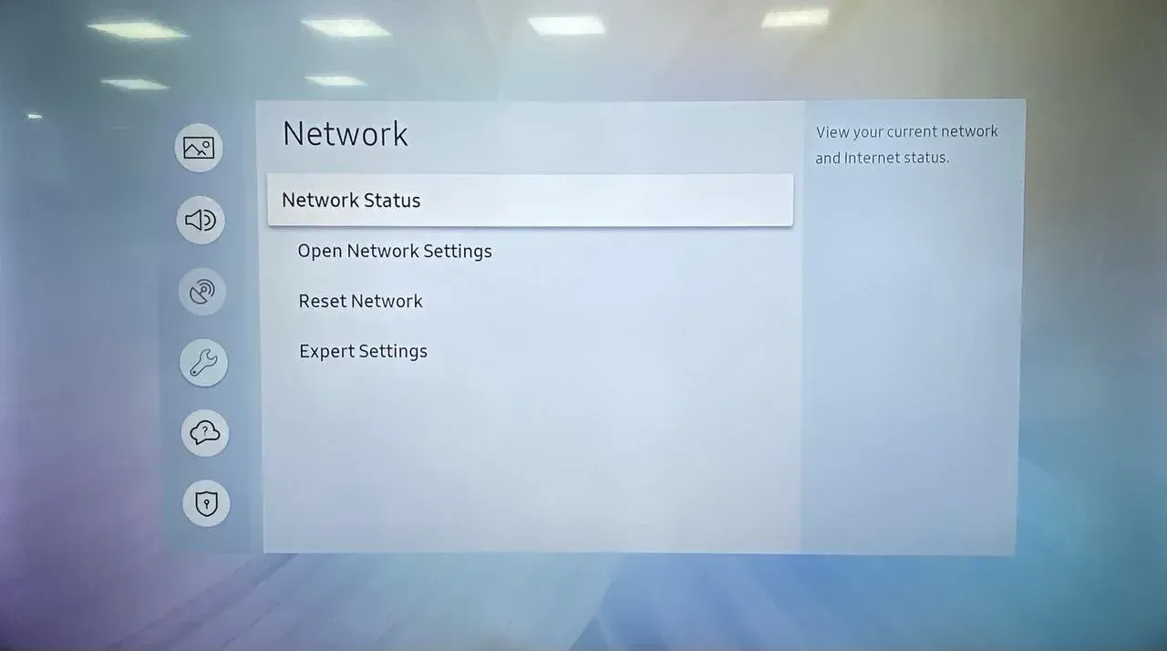 check the Wi-Fi connection on Samsung TV