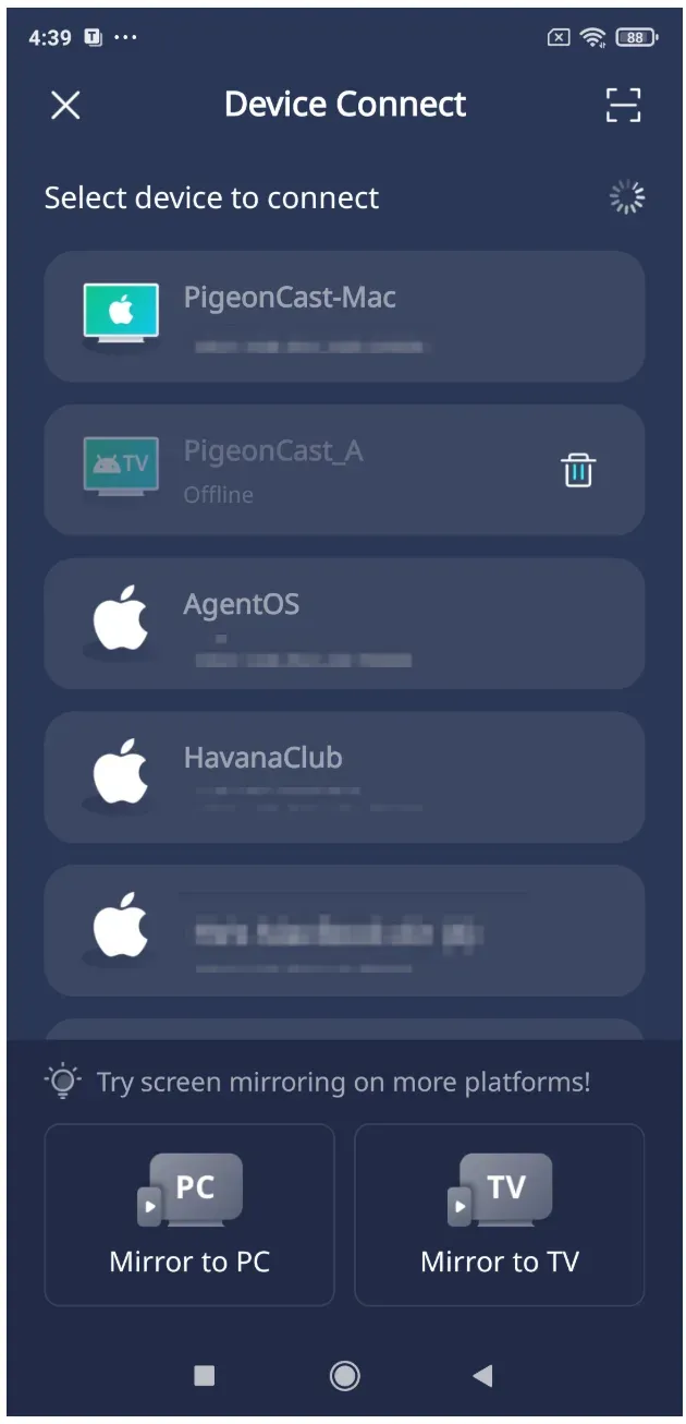 how to use PigeonCast on Android phone