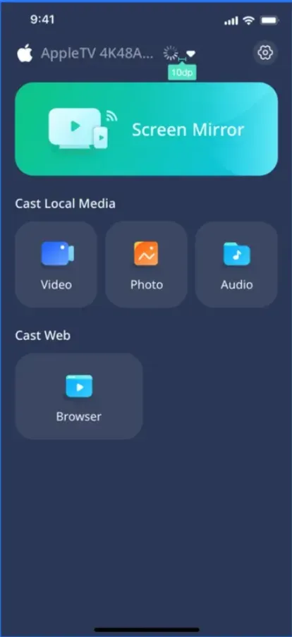 start screen mirroring on Android with PigeonCast