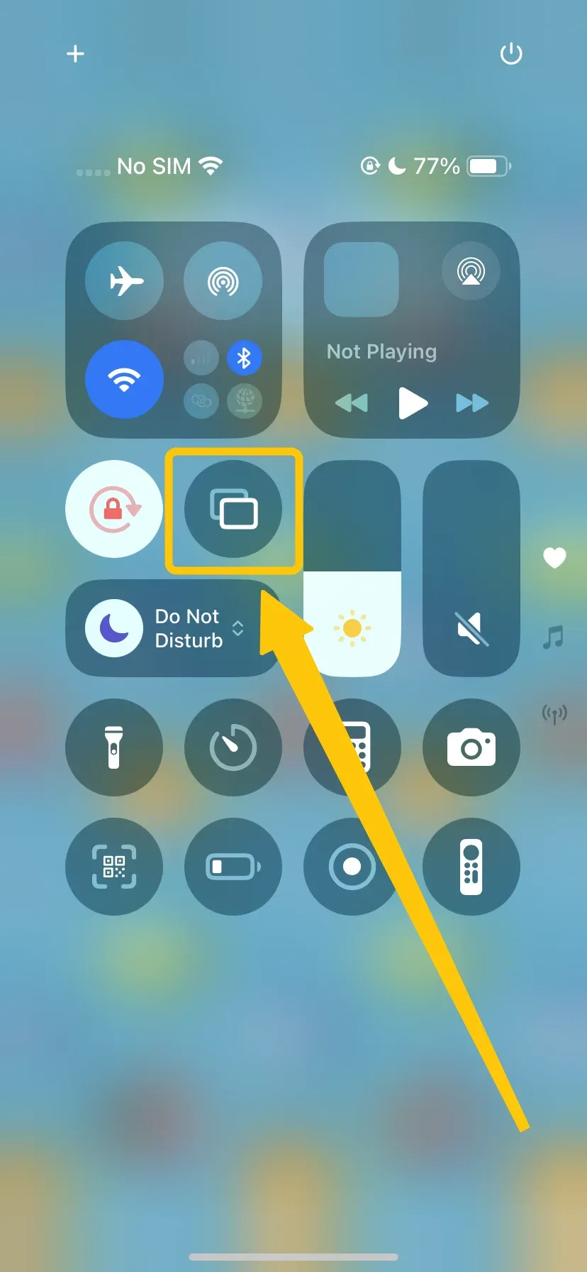 Duplicación de pantalla en el Centro de control