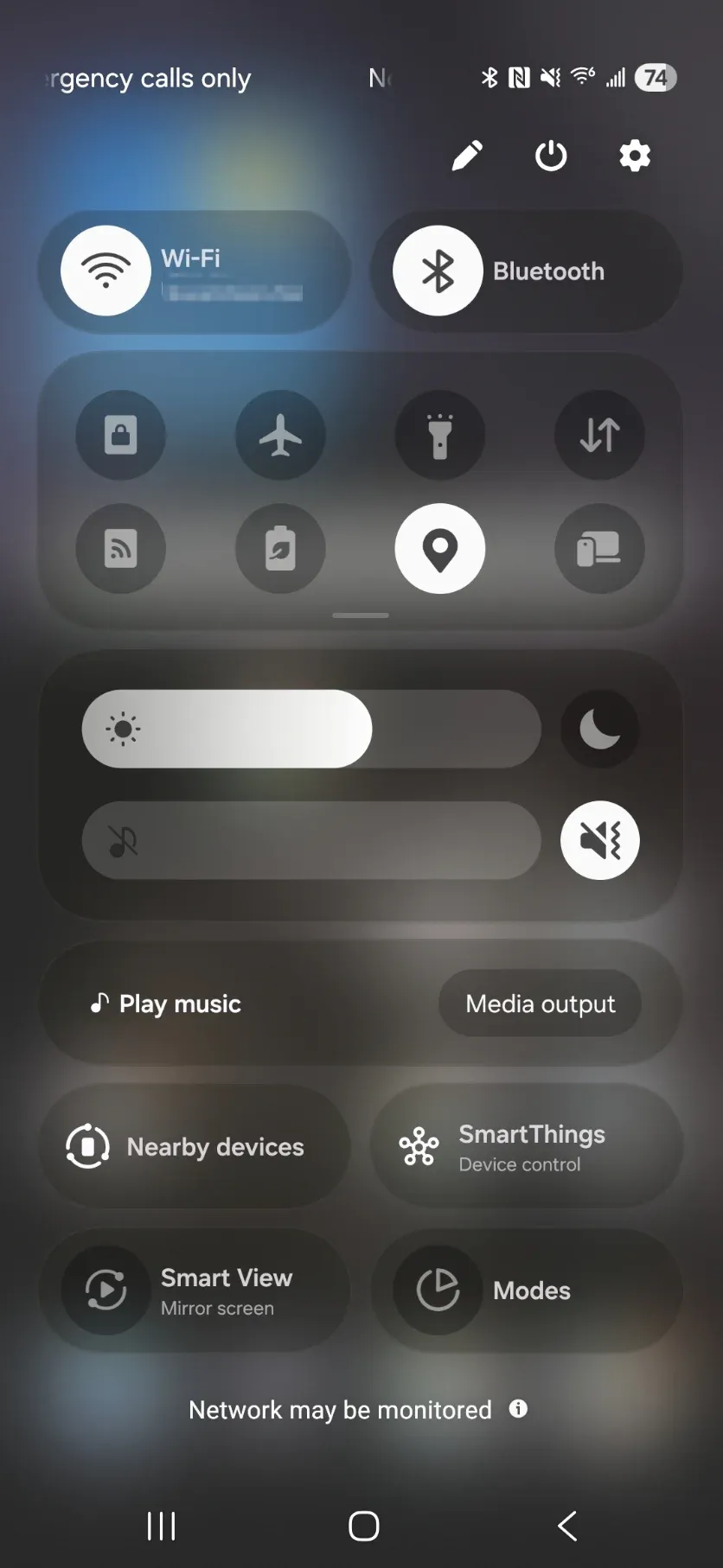 open Quick Settings on Samsung phone