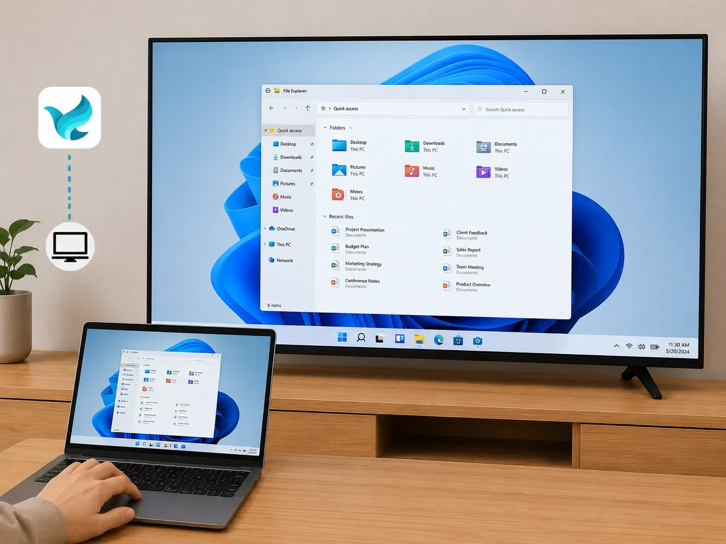 use PigeonCast to mirror Windows
