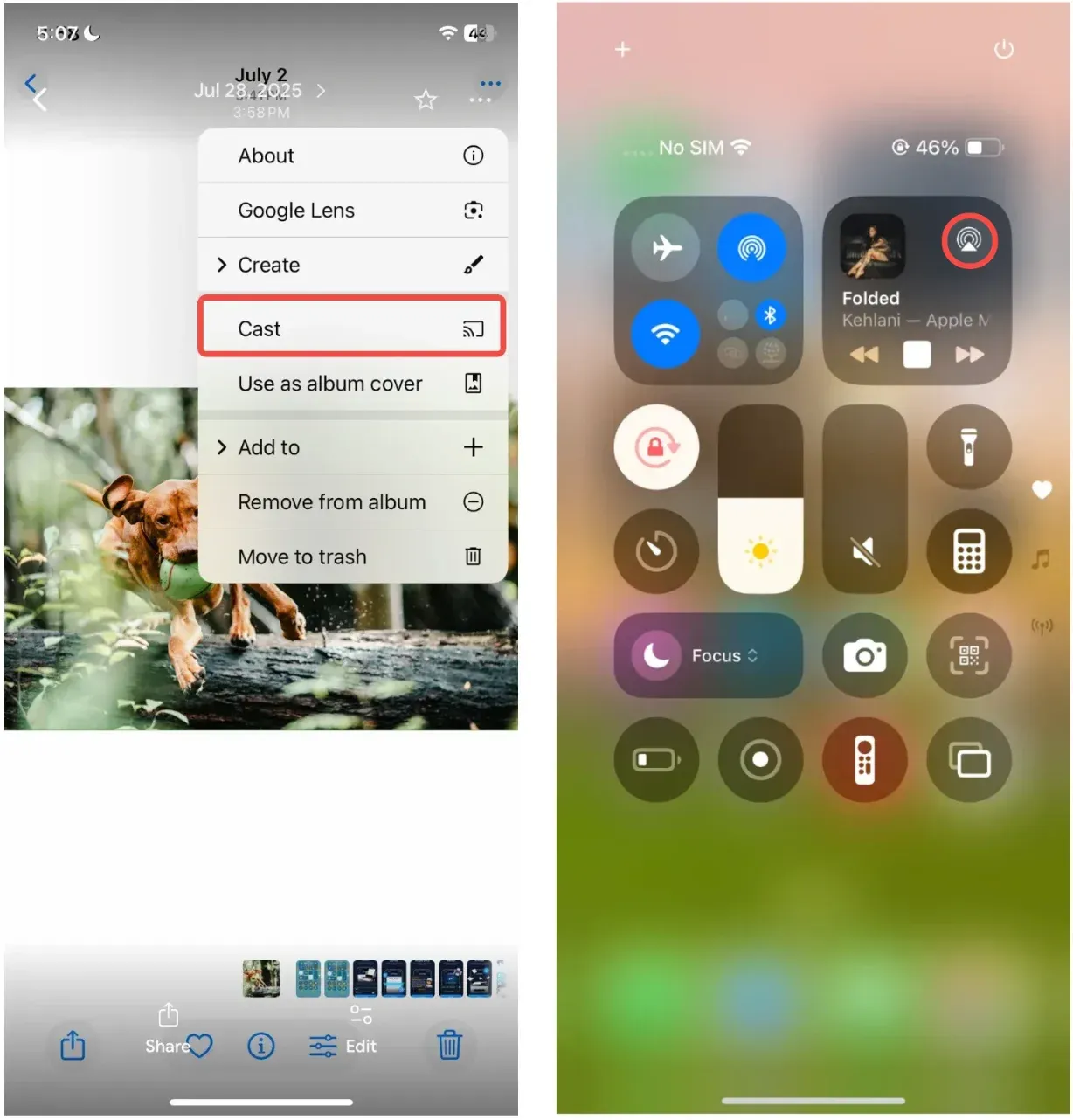 how to cast photo from phone