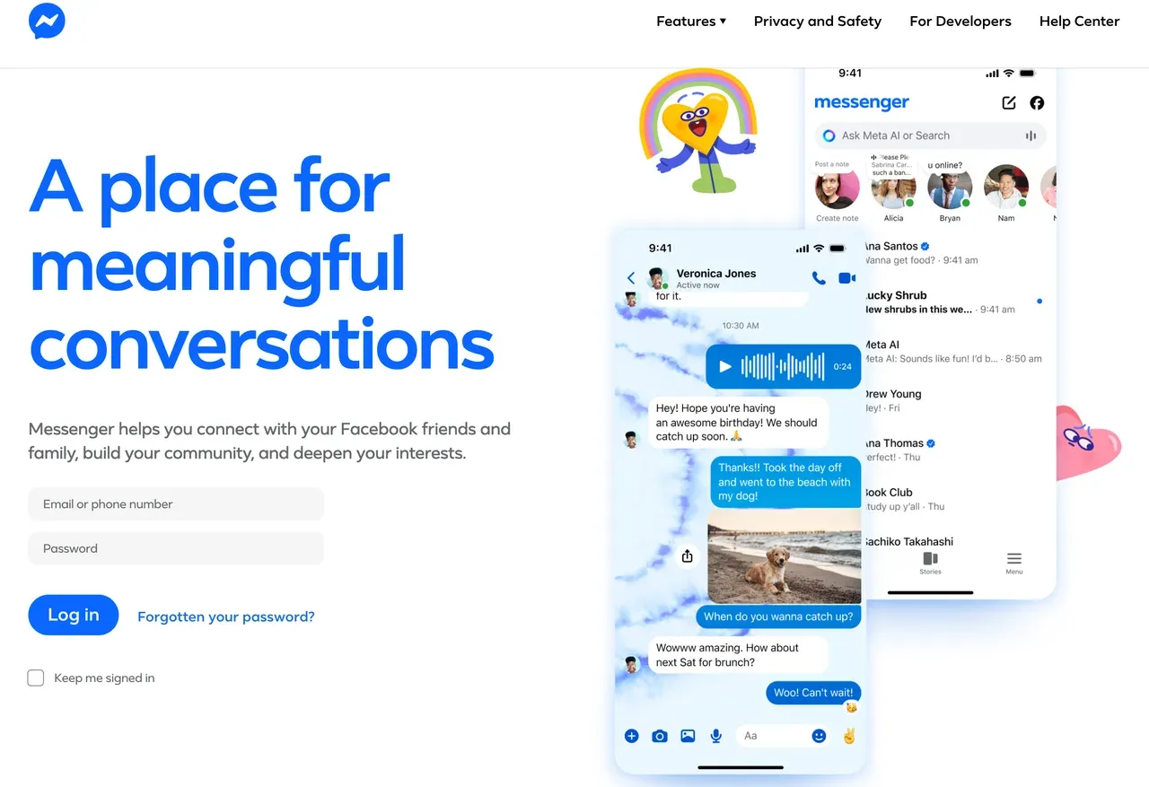 access the Messenger webpage