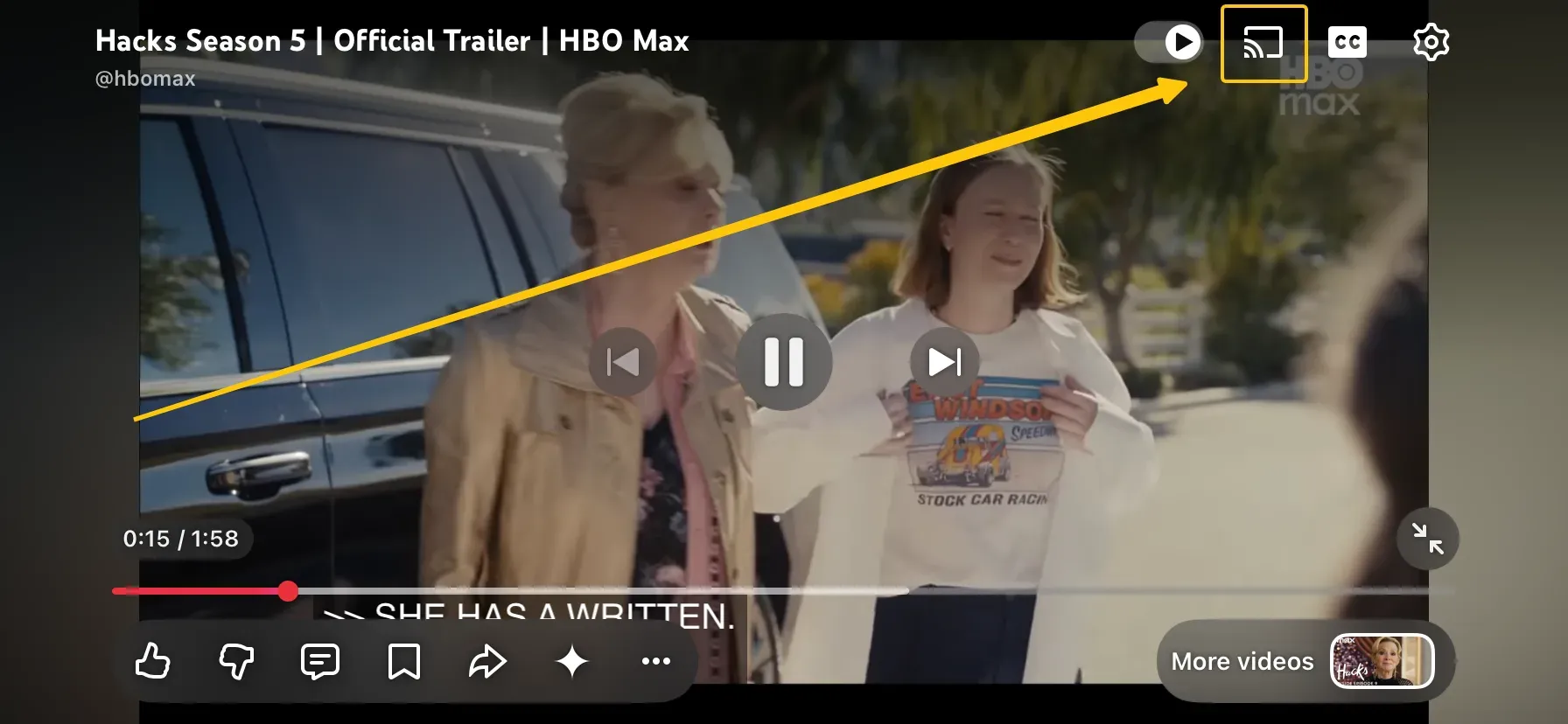 Cast icon in YouTube