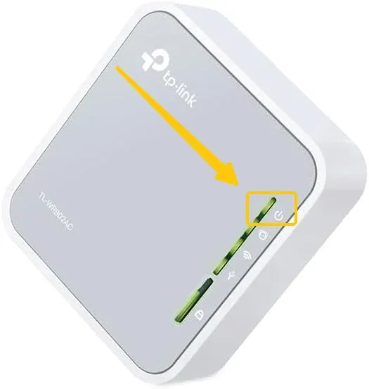 Power button on WiFi router