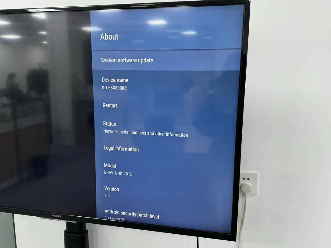 System Update option on Sony TV