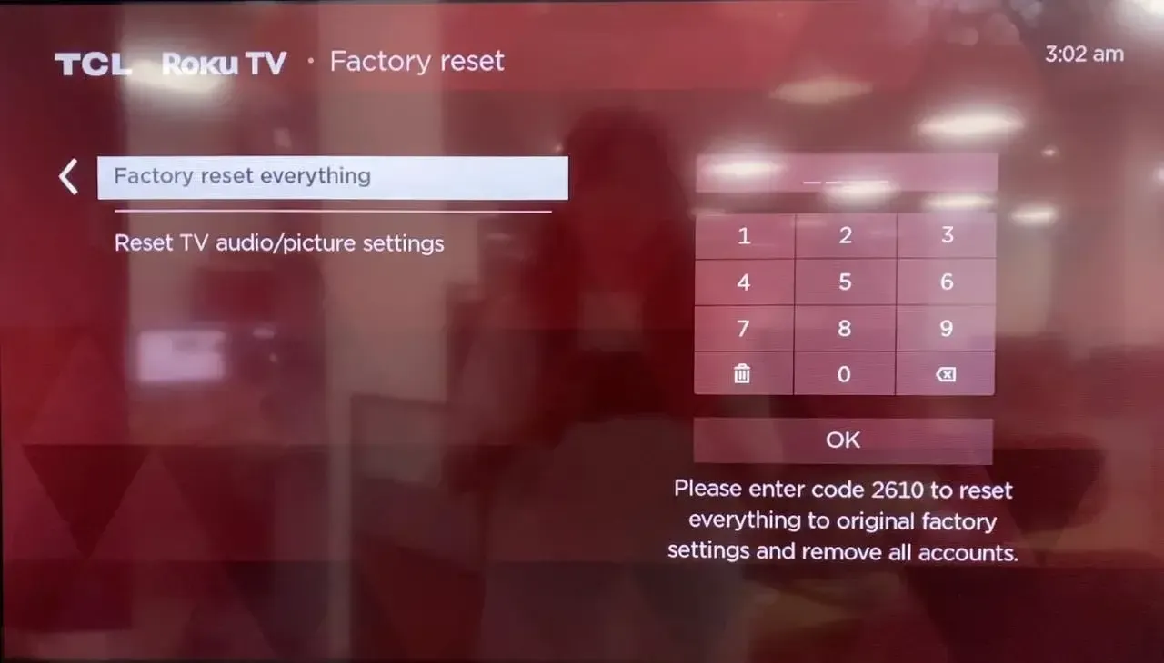 Factory reset