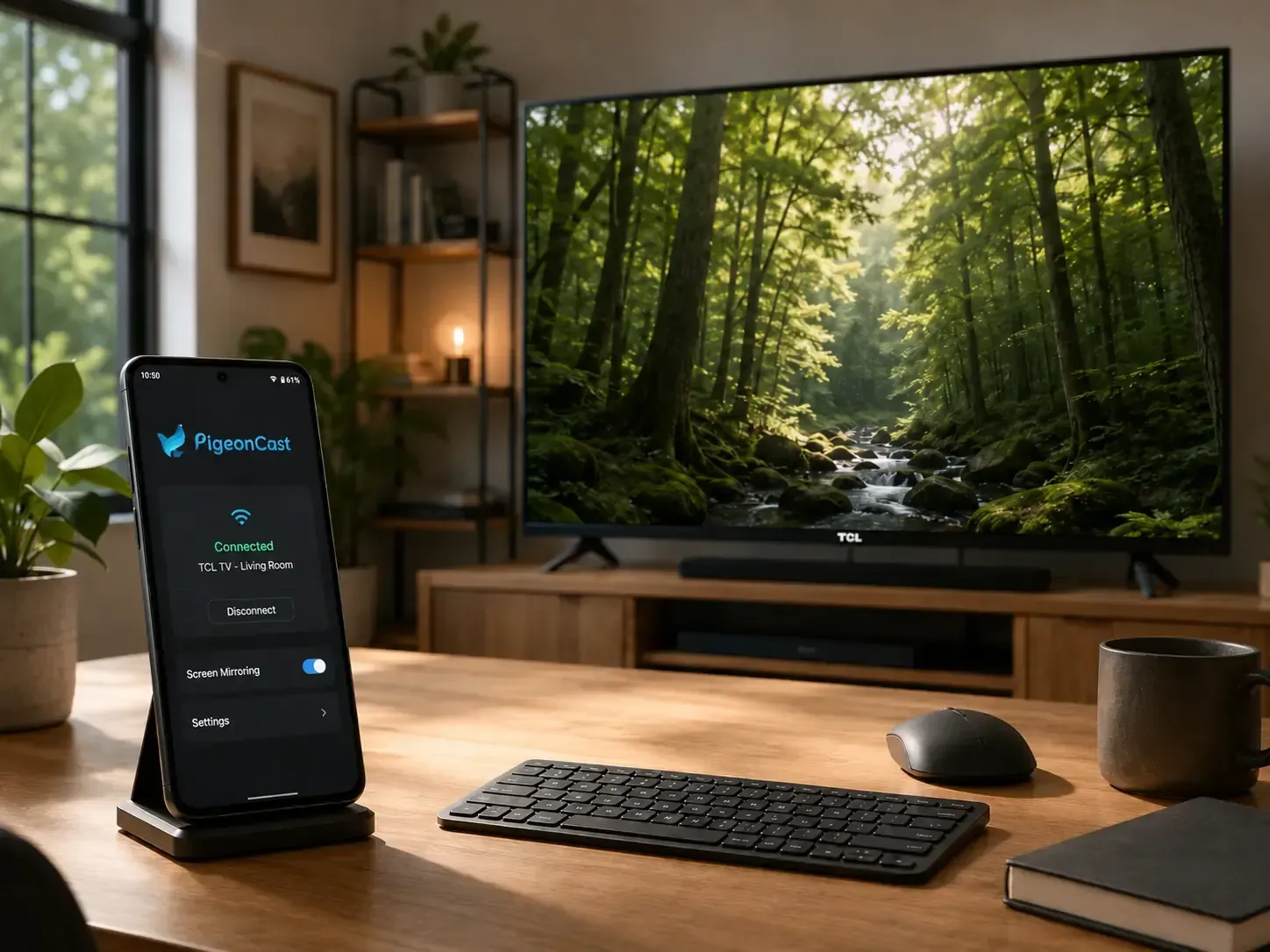 use PigeonCast to mirror your Android to TCL TV