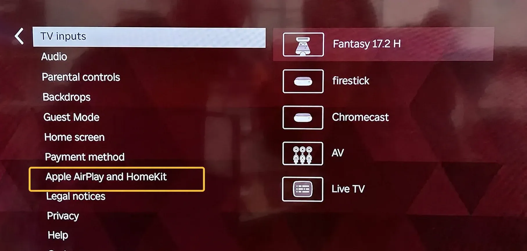 check AirPlay settings on TCL Roku TV