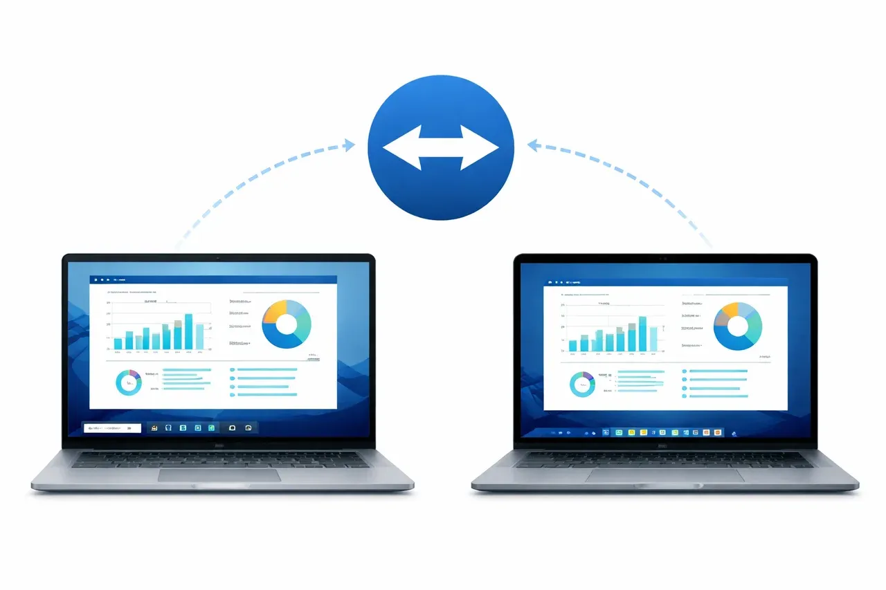 TeamViewer Screen Sharing on Windows laptop and MacBook