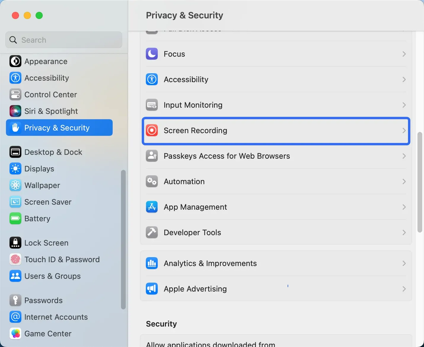 locate Screen Recording on Mac