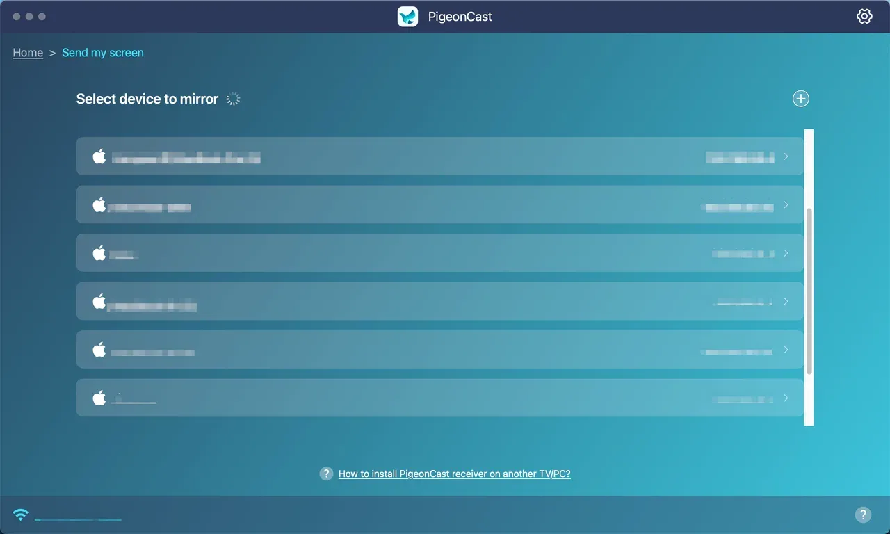 how to use PigeonCast for screen mirroring