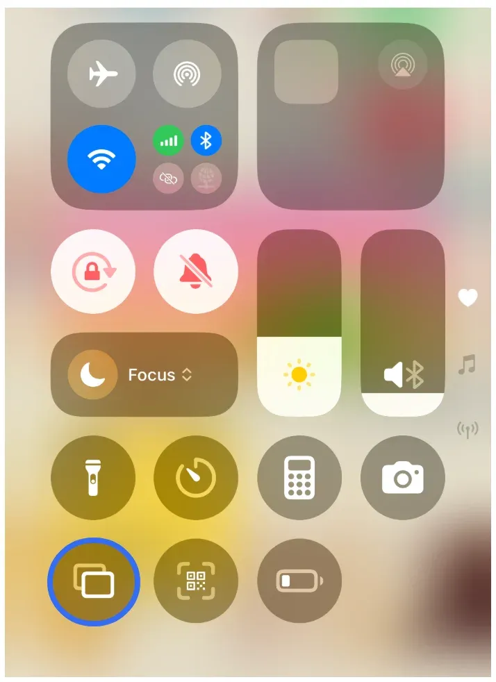 enable Screen Mirroring on iPhone