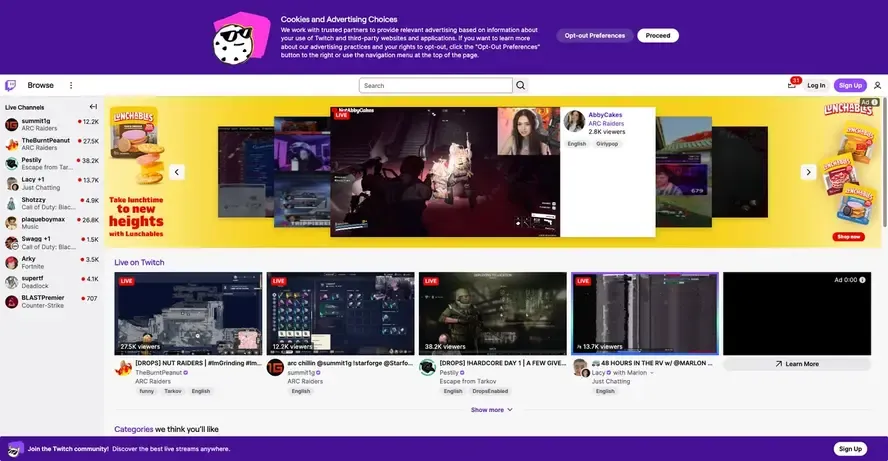 Twitch website