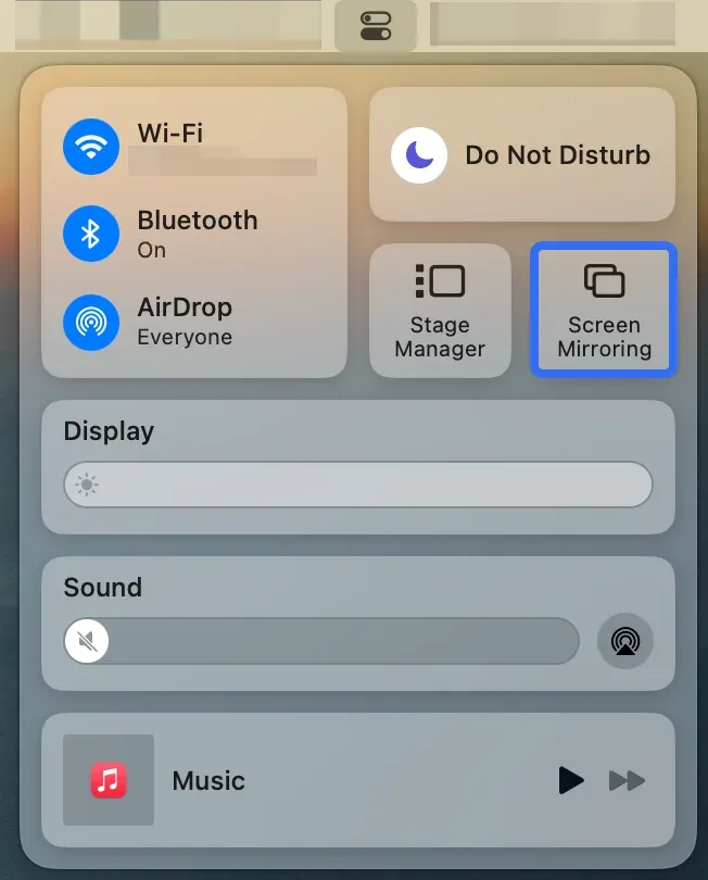 enable Screen Mirroring on MacBook