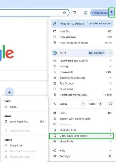 Cast from Google Chrome