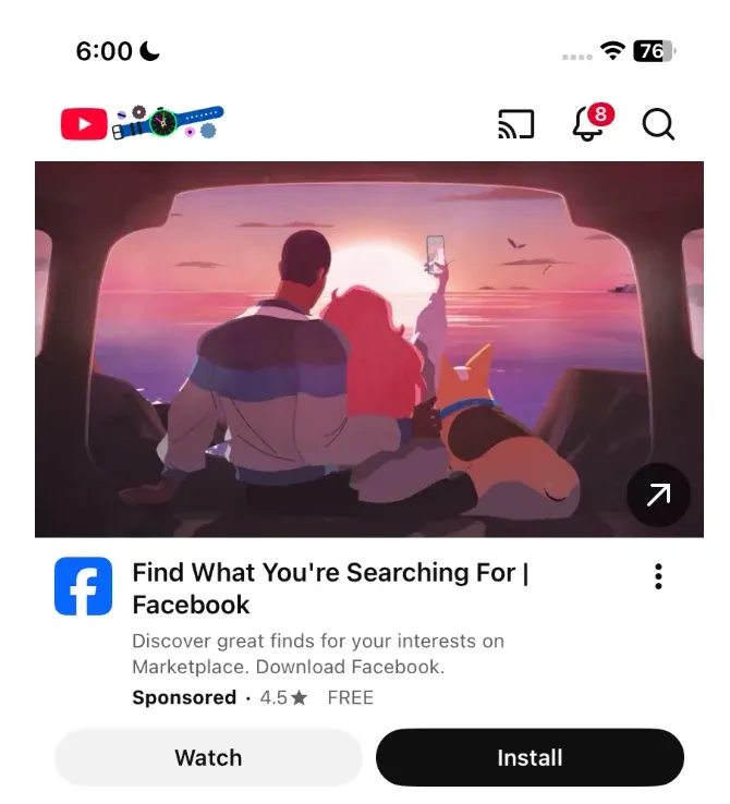 the Cast icon in the YouTube app