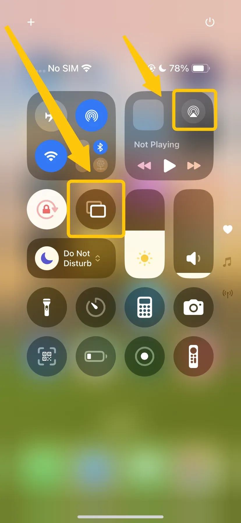 AirPlay in the iPhone's Control Center