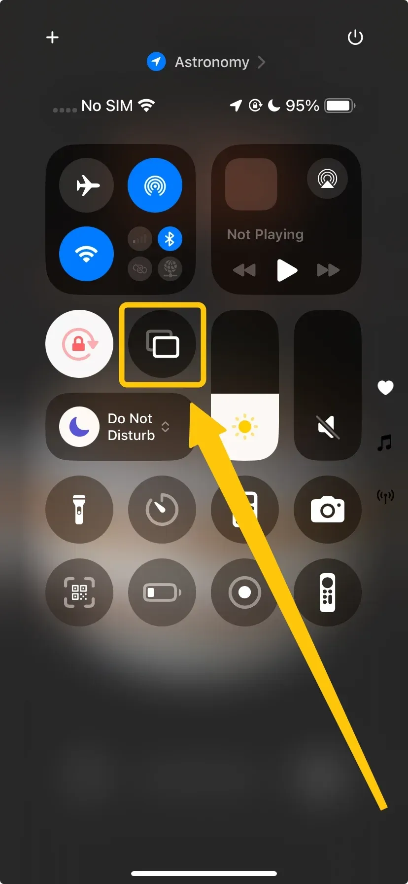Screen Mirroring in Control Center