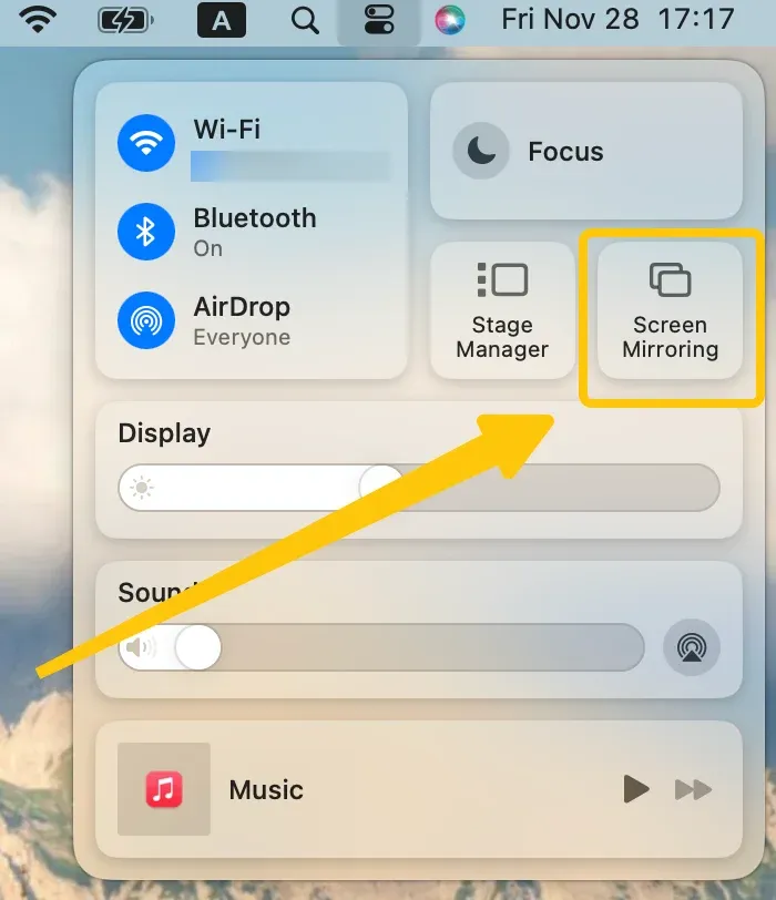 Screen Mirroring in the MacBook