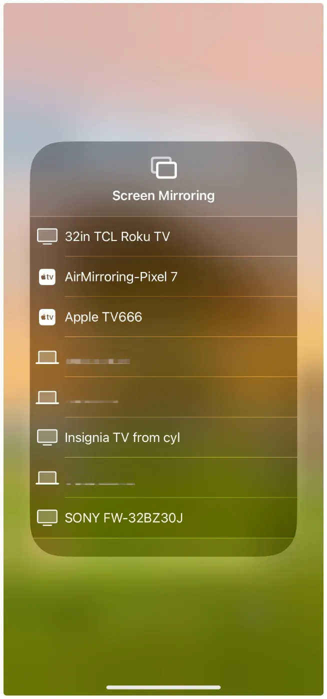 choose Mac from the device list