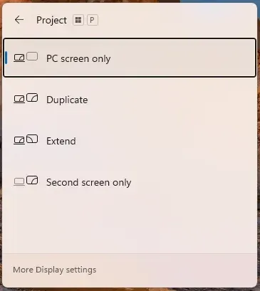 open Project menu on Windows 11 PC