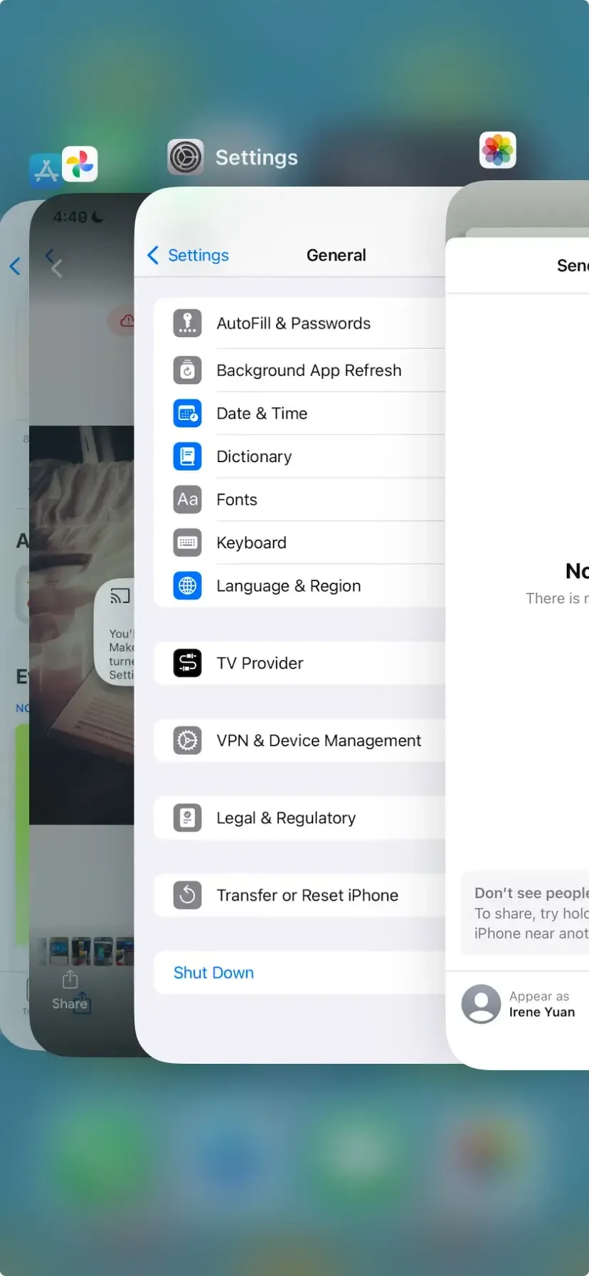 apps running in the background